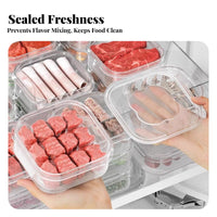 Divided Compartments meat Portioning Box health-safezer Safe Stackable Deli meat storage container crispKeeping Refrigerator Organizer food-safe plastic for Meal food-safeppers, Home Cooks, Office Workers, Kitchen
