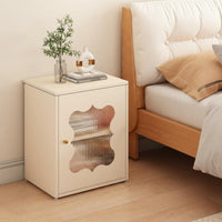 Cream aesthetic Single-Drawer Metal End Table Minimalist Design Multi-Drawer Metal Cabinet Sturdy long-lasting Nightstand Easy to Clean for Young Adults, Homeowners, Office Workers, Dorm Room
