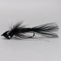 5 Pack Black Imitation Feather Fishing Lures, Pike & Trout Freshwater Lures with Barbed Hooks, Synthetic Material