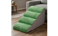 Sloped Four-Step Pet Stair Cushioned Pet Stairs with Ramp Washable Dog Steps Removable for Dogs, Senior Pets, Cats, Sofa, Bed