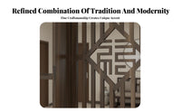 Entryway Partition Cabinet Multi-Functional Design Chinese Design Fretwork Screen Large Storage Space Wooden Screen Partition for Homeowners, Bedroom
