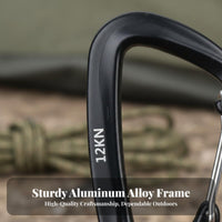 Multi-Purpose Accessory Carabiner High Strength D-Shaped Wiregate Clip Lightweight Outdoor Hardware Heavy Duty for Backpackers, Pet Owners, Slinging, Sling Setup, Camping, Backpacking