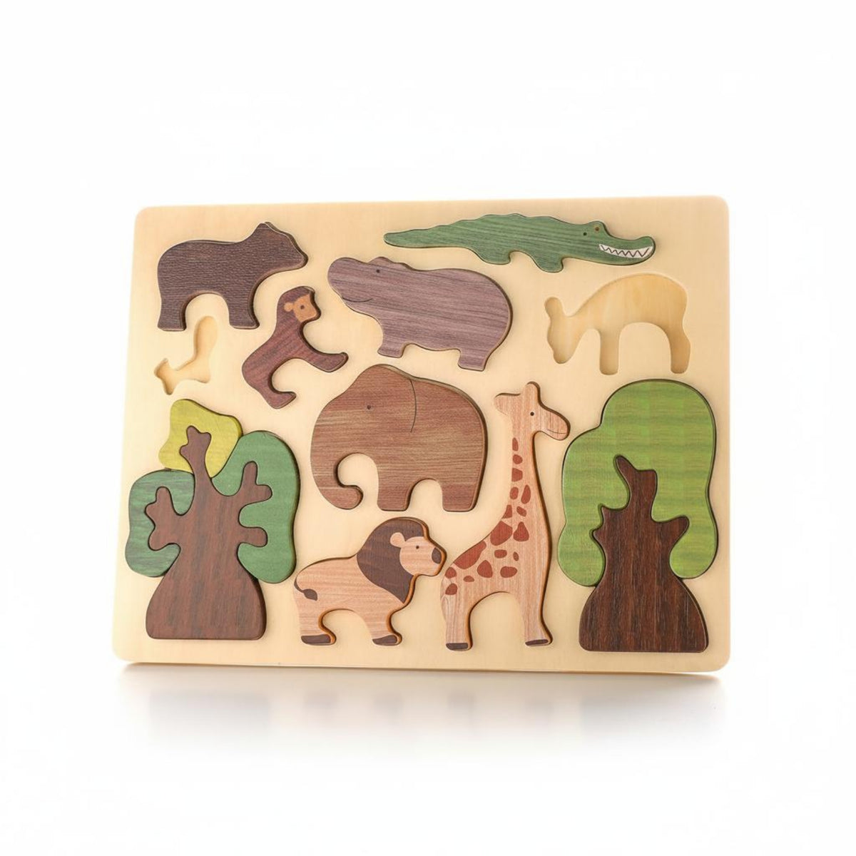 Early Learning Woodland Creature Peg Matching Game Easy Grip Wooden Creature Matching Matching Game Shape Sorting Wooden Stacking Toy Child-Centered-Inspired for Preschool