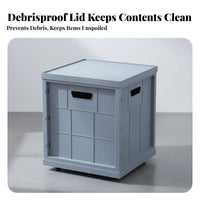 Vintage Design Book Bin Large Capacity Wheeled Book Organizer Dust-Proof Lid