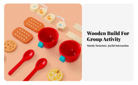 Tea Party Set Durable Wood Build for Toddler Role Play