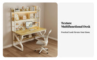 Study Desk Bookshelf Multi-Functional Storage Desk and Bookshelf Combo Multifunctional Home Design Office Workstation for Students, Bedroom, Dorm Room
