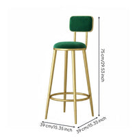 Nordic Design Bar Chair with Backrest Light Luxury Modern Counter Stool Comfortable Cushion Gold Frame Bar Stool for Kitchen Island, Cafe