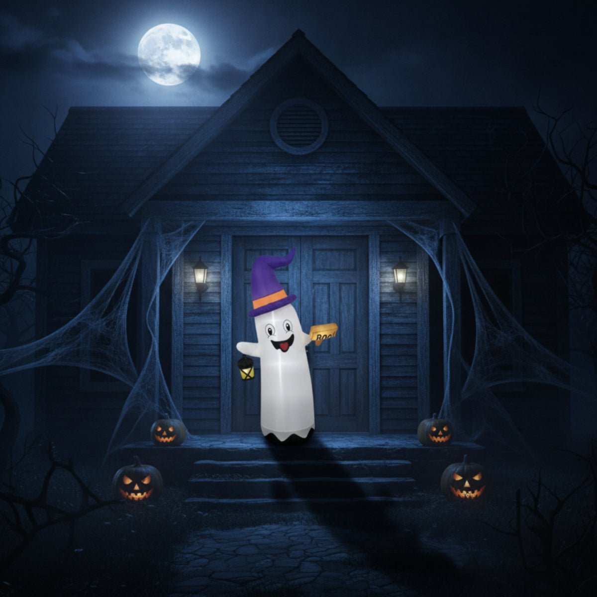 Outdoor Halloween Inflatable Ghost Cute Inflatable Ghost Spooky Party Decoration Playful for Families, Homeowners, Yard, Porch