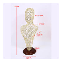 Gold Metal Hat Display Stand Tall Wire Mannequin Head Stable Mannequin Bust Stand Long-Lasting