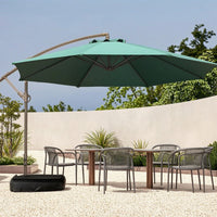 Cantilever Patio Umbrella with Water-Fillable Base Weighted Cantilever Offset Patio Umbrella Outdoor for Backyard, Balcony, Cafe
