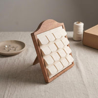 Earring Display Rack 16-Pair Capacity Wooden Earring Stand Jewelry Display Stand Folded Tabs