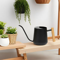 Metal Watering Can Compact Small Wooden Handle Watering Can Easy to Control for Desk
