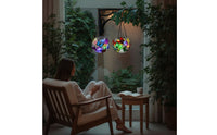 2 Pieces Multicolor Solar Lantern with Butterflies Outdoor Butterfly Solar Lantern Waterproof Light Decorative for Garden, Patio, Yard, Lawn