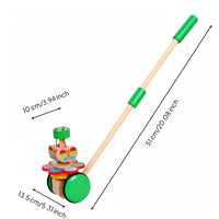 Encourages Walking Push and Pull Learning Toy Polished Edges Baby Learning Baby Walking Aid Colorful Design Toddler Push Cart with Stick Educational-Inspired for Toddlers