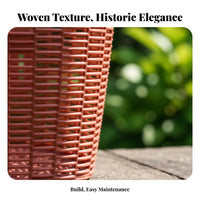 Faux Rattan Weave Plastic Wicker Bike Basket Easy to Clean Retro Bike Basket Multi-Functional for Commuting