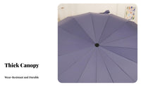 UPF 50+ Manual Sun and Rain Umbrella All-Weather Use Protection Umbrella Black Vinyl Coating for Students, Outdoor, Commuting, Beach
