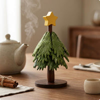 Wooden Hot Pad Set Decorative Wooden Christmas Tree Hot Pad for Kitchen