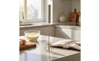Semi-Automatic Egg Beater Stainless Steel Handheld Egg Beater Whisk with Spring Head Easy to Use Utensil Long-Lasting