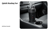 Electric Car Kettle Anti-Scald Design 12V/24V Hot Water Boiler 304 Stainless Steel Liner Car Heating Cup for Journeyers, Commuters, Road Trip, Camping
