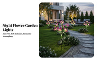 Weather-Resistant LED Flowering Plant Stake Lamp Auto On/deactivate Solar Flowering Plant Light Easy Installation for Gardeners, Homeowners