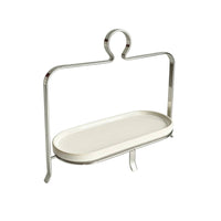 Dessert Stand with Ceramic Trays Stainless Steel Pastry Stand with Metal Frame Elegant Serving Platter for Bakery