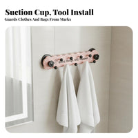 Easy Installation Suction Cup Hook Rack Strong Load-Bearing Drill-Tool-Less Wall Hanger Dopamine Decor for Women, Bathroom, Behind Door