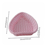 Rounded Triangle Basket Multi-Purpose accessibleTop Woven Basket Natural