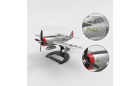 Collectible P-47D Thunderbolt Model Silver-Finish Fighter Aircraft Model with Stand Detailed True-to-Scale for Aviation Enthusiasts, Collectors, History Buffs, Desk Display, Shelf Decor, Office