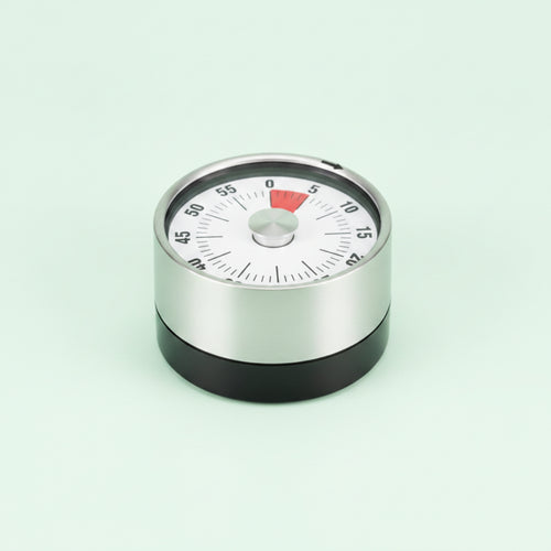 1 Piece Cooking Timer Magnetic Countdown Timer Mechanical Kitchen Timer Stainless Steel Wind-up Alarm Timer Loud Alert Suitable for Cooking Baking Medication Study Skincare