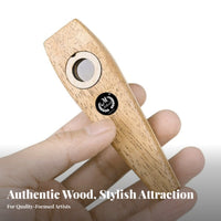 Replaceable Membrane Kazoo Musical Instrument Easy to Play Wooden Kazoo Lightweight & Portable for Beginners, Musicians, Performance, Party