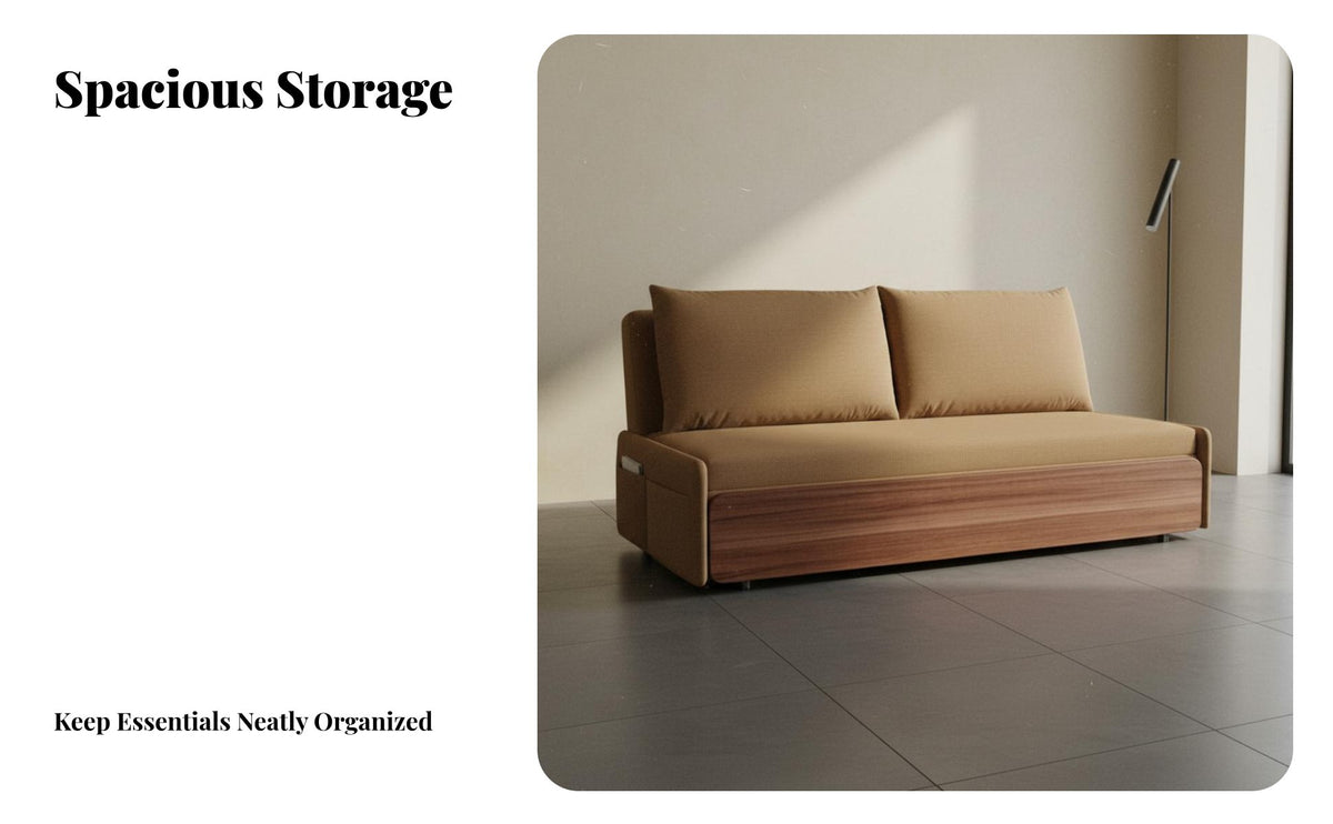 Foldable Fold-extendable Loveseat Bed 2-in-1 Design Sleeper Sofa Retro Retro Aesthetic transformable Couch Space-Saving for Apartment Dwellers, Students, homeowners, Living Room, Small areas, Lounge Area, Home Office