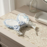 Bunny Ears Headband Charming Design Lace Bow Bunny Ears Snug Fit Lace Bow Hare Ear Hair Hoop for Cosplayers, Halloween