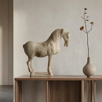 Horse Statue with Base Antique-Style Horse Sculpture Vintage-Evocative Figurine for Decorators