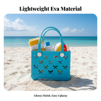 Easy to Clean EVA Cutout Tote Long-Lasting Kids Perforated Handbag Lightweight for Girls, Travel, Pool
