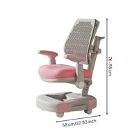 Adjustable Study Chair Armrests Kids Desk Chair Wheels for Students