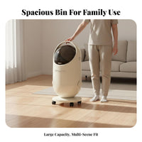 Wheeled Trash Can with Lid Large Capacity Wheeled Trash Bin Rolling Garbage Can Silent Caster Wheels Tall Rolling Waste Bin