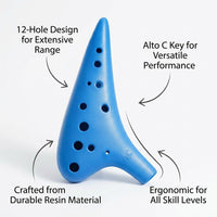 12 Hole Alto Ocarina, Resin Ocarina Instrument, Musical Instrument Gift Adults, Ocarina Hole Alto Student, Ocarina Flute Beginner, Ocarina with Bag