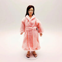 Textile Clothing Miniature Doll with Stand Collectible Porcelain Doll with Stand Poseable Delicate for Display Shelf