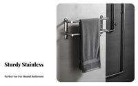 Drillno-Drill Installation Extendable 3-Bar Wall Rack Rust-Resistant 3-Tier Towel Rack with Bar Easy to Install Bathroom Organizer Space-Saving for Apartment Dwellers, Dorm Residents, Washroom, Laundry Room, Kitchen, Spa