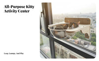 Suction Cup Mounted Window Perch Set Drilltool-Less Modular Feline Climbing Set Space-Saving Pet Furniture Easy Installation for Apartment Dwellers, on Glass Panels, Small Areas, Indoors, Living Room