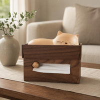 Cat Tissue Box Tabletop Wooden Tissue Box Decorative Home Decor