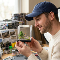 Display Diorama Base with Acrylic Display Case Dustproof Miniature Scene Base Compact for Hobbyists
