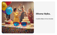 Oversized Design Giant Shaped Spectacles Exaggerated aesthetic and design comic Glasses Vividly Coloredly Colored Novelty lenswear Lightweight for entertainers, Cosplayers, Teenagers, Parties, Stage Performances, Photo Booths, Festivals