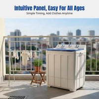 Large Capacity Semi-Automatic Twin Tub Washing Machine, Space-Saving Home Washer, Mother & Baby Laundry, Efficient Spin Dry