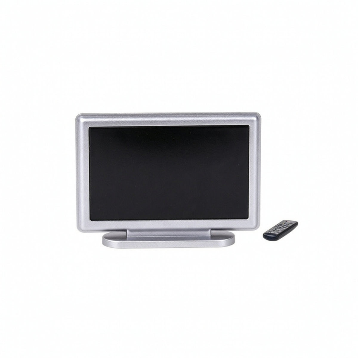 Dollhouse Mini LCD TV with Remote Control for Room Scene Decor