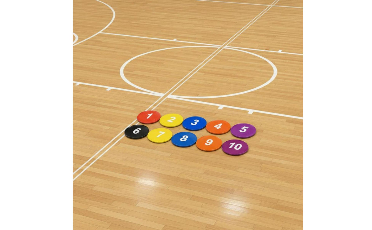 10 Pieces Long-Lasting Numbered Marker Markers Flexible Numbered Floor Markers Portable Agility Training Dots High-Visibility Colors for Coaches, Athletes, Kids, Gym, Physical Education Class