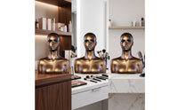 Female Mannequin head Bronze Mannequin Head with Shoulders Decorative hat display stand for Hair Stylists, Salons, Photography Studios