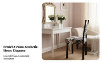 Upholstered spherePost Chair French & Design Dining Seat Light Luxury Elegant Design for Homeowners, Adults, Vanity Area
