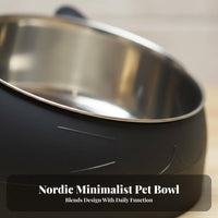 Anti-Tip Design Stainless Steel Pet Bowl Spill-Proof Elevated Pet Bowl Easy to Clean for Small Dogs, Kittens