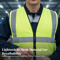 Reflective Vest Lightweight High Visibility Work Vest Sturdy Secure Workwear for Cyclists, Warehouse Bi Biking, Warehouses, Factories